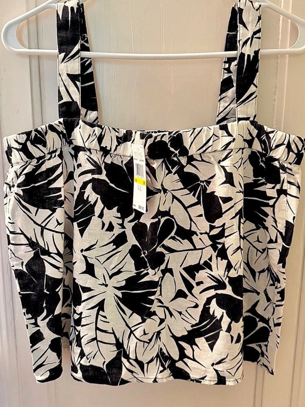 Michael Kors Floral Tank Top Black & White Medium